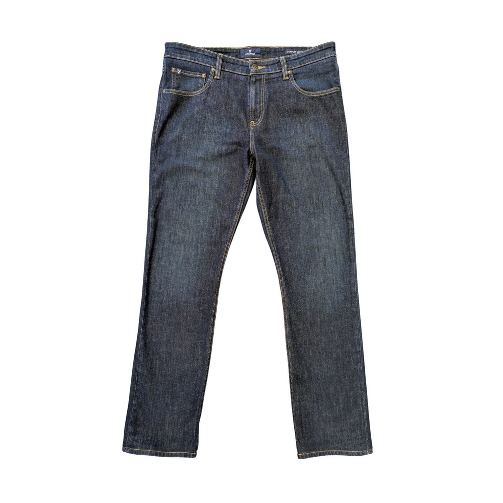 Cremieux Mens 36x34 Straight Leg Dark Indigo Wash Stretch Denim Jeans RN58909